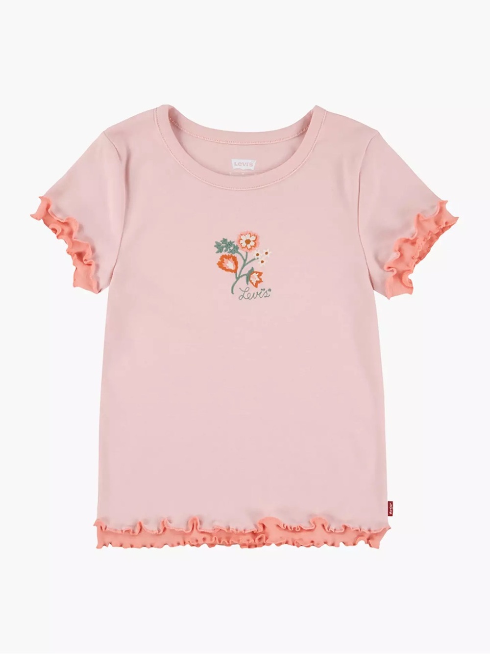 Levi's Pink Ruffle Sleeve Floral Tee size xl